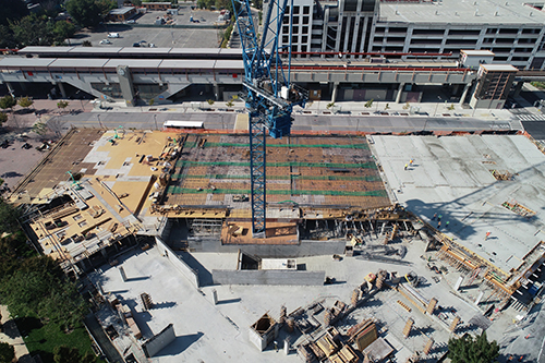 Image of an aerial view of a construction site